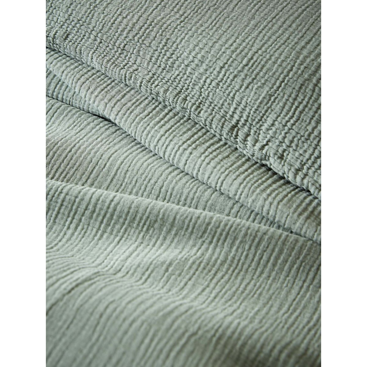 Housse de couette gaze de coton "GAUFREE" vert doux, CYRILLUS