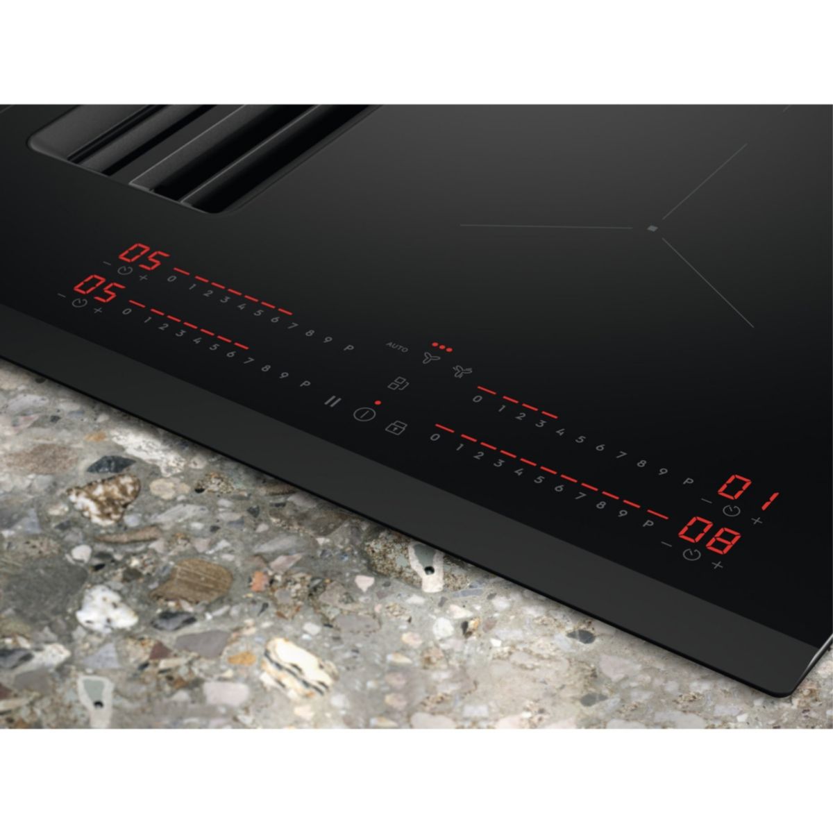 Plaque induction aspirante KCC8344 - Hotte intégrée 80cm couleur unique, ELECTROLUX