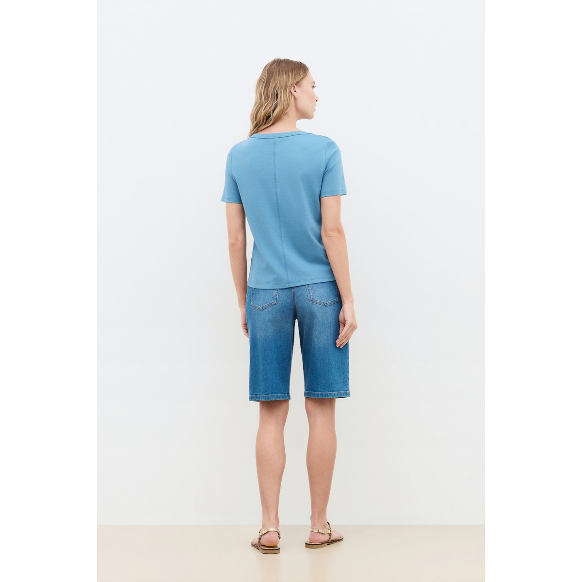 T-shirt droit col bateau TSOPHIE bleu, CAROLL