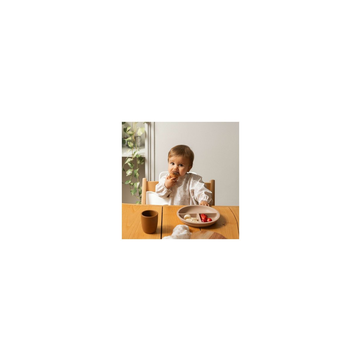 Coffret repas en silicone marron, TROIS KILOS SEPT
