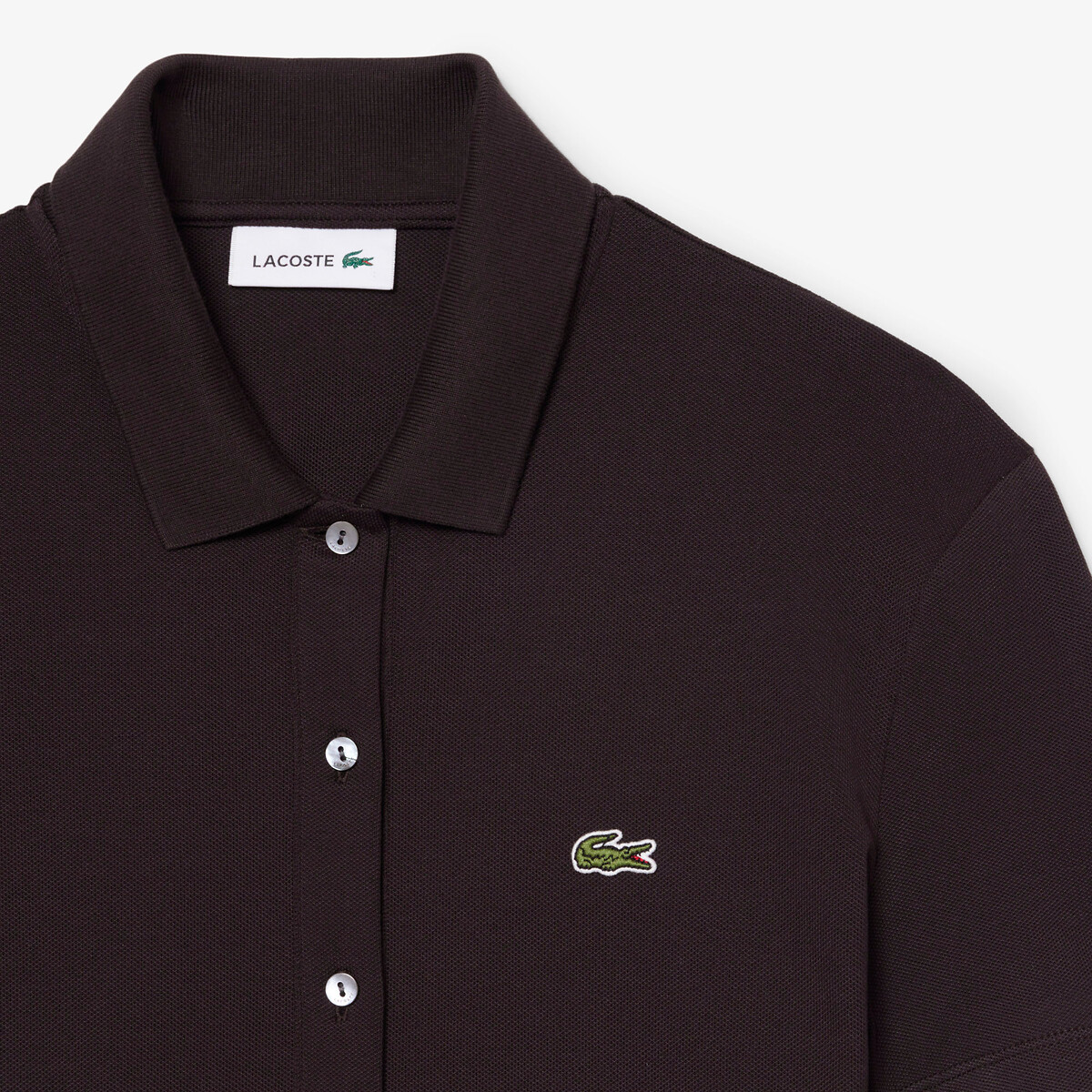 Short Sleeve Pleated Polo Shirt Dress brown, LACOSTE