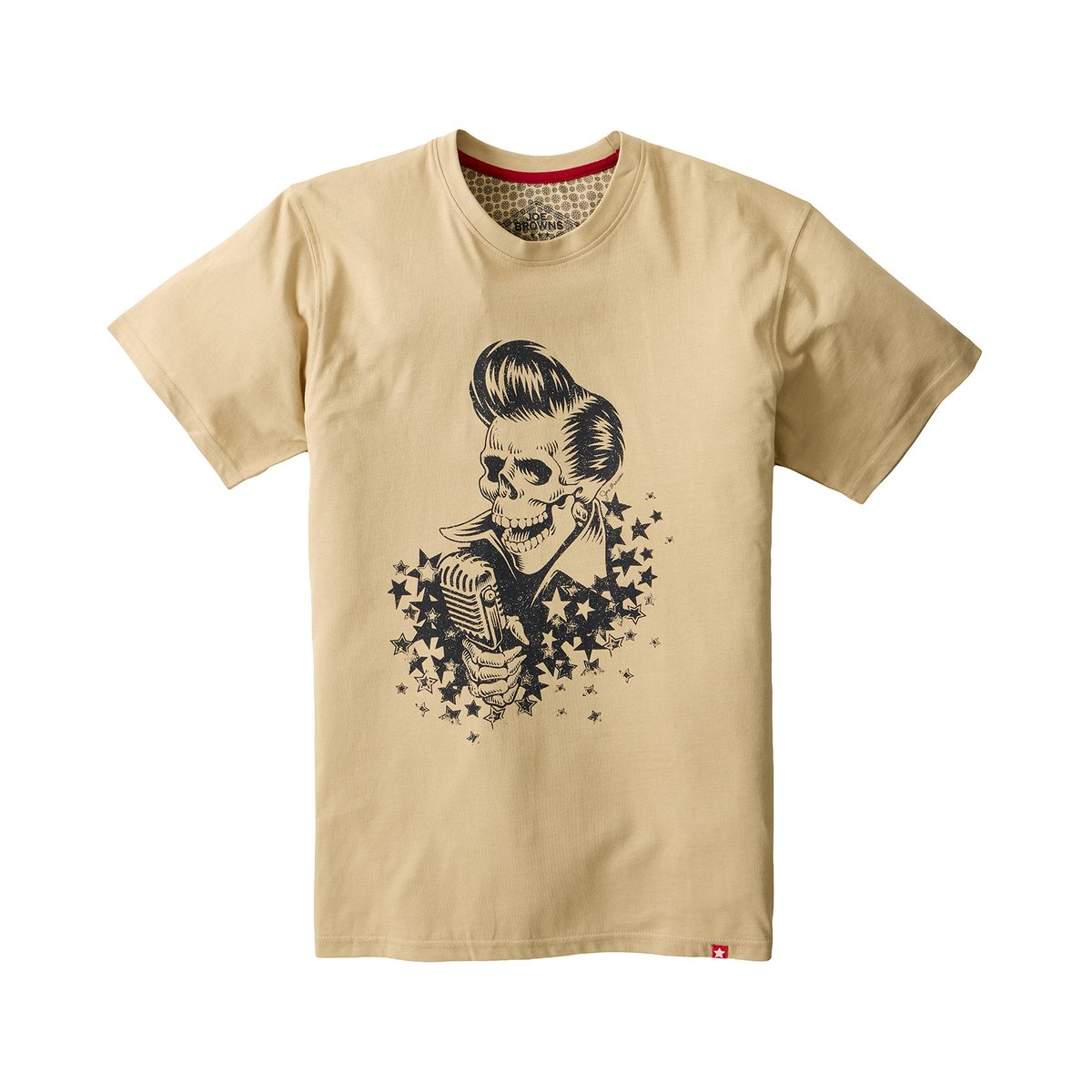 T-Shirt Tête de Mort Chantante beige, JOE BROWNS