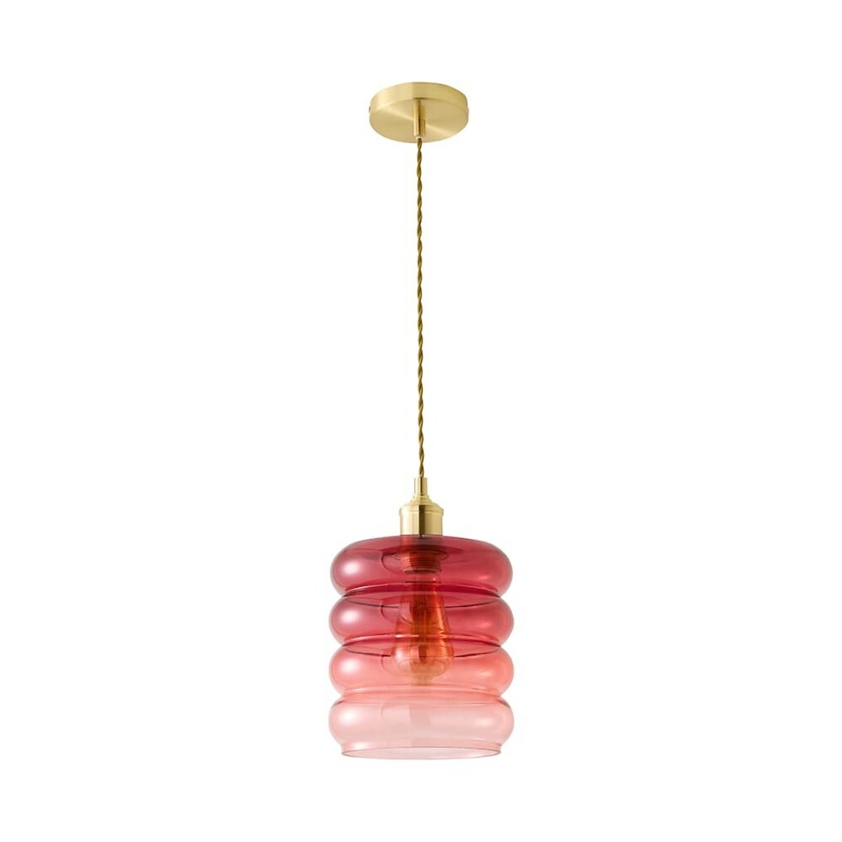 Gracelee Stacked Glass Pendant Light with Filament Bulb brushed gold, SO'HOME