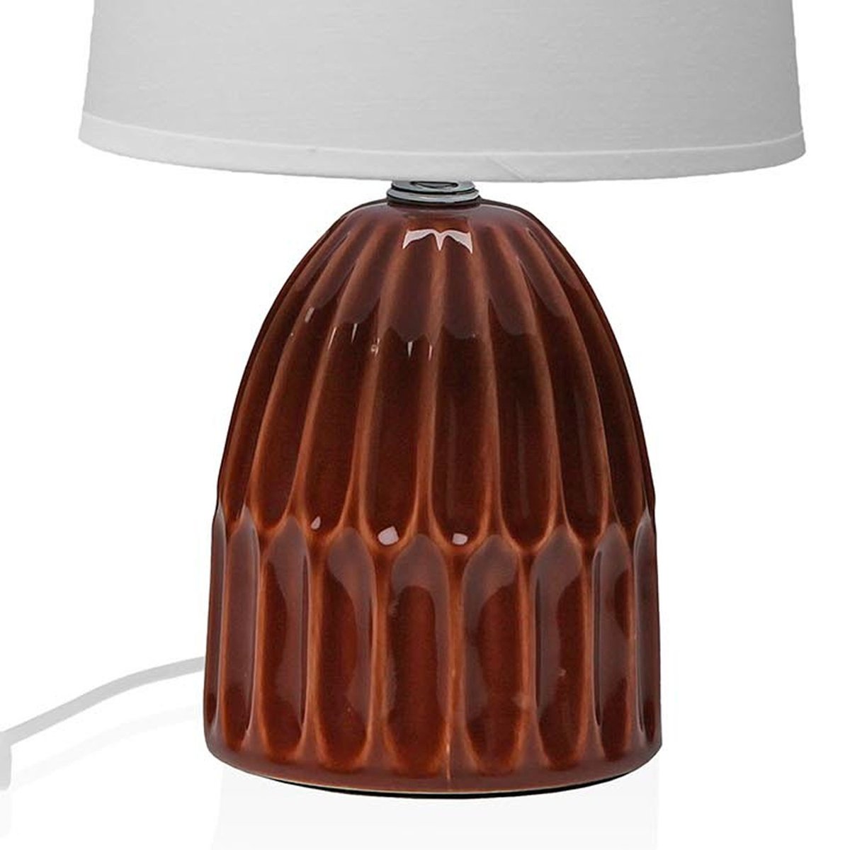 Lampe à poser en céramique terracotta 16x16x29cm marron, VERSA