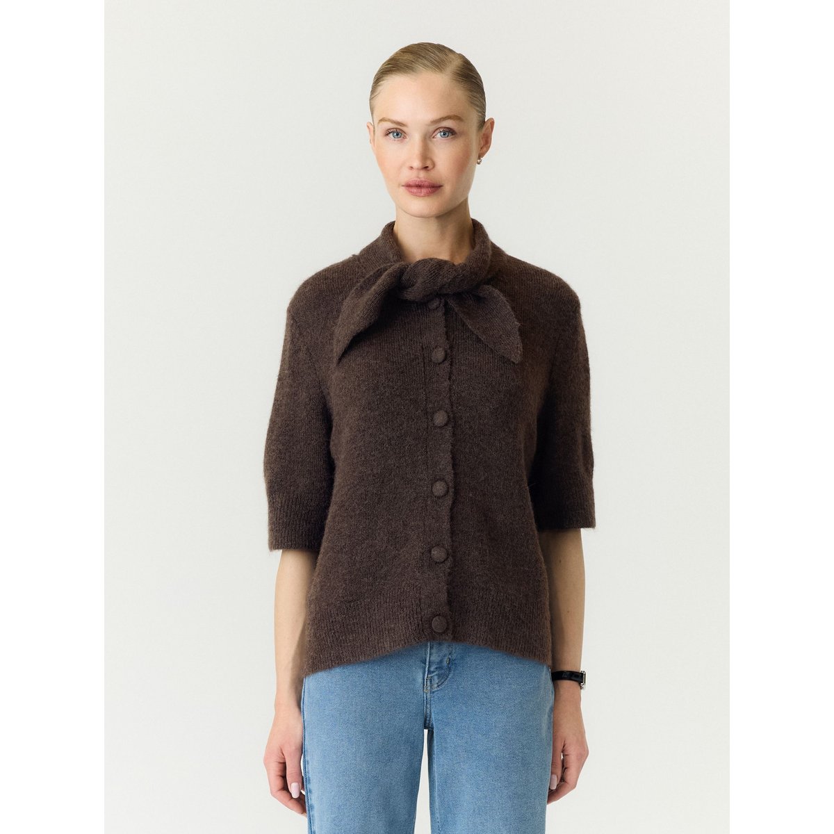 Cardigan En Maille chocolate brown, YAS