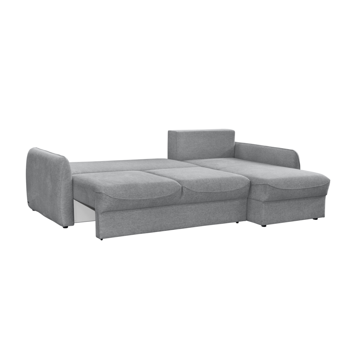 Canapé d'angle convertible avec coffre 3 places L260 cm - NAOMI gris, CALICOSY