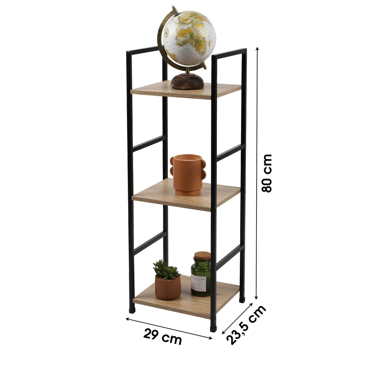 Etagère carrée 3 niveaux design industriel COLORADO beige, TOILINUX