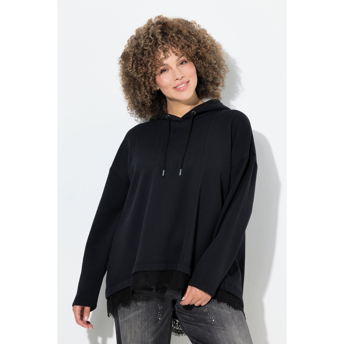 Sweat-shirt à capuche noir, ULLA POPKEN