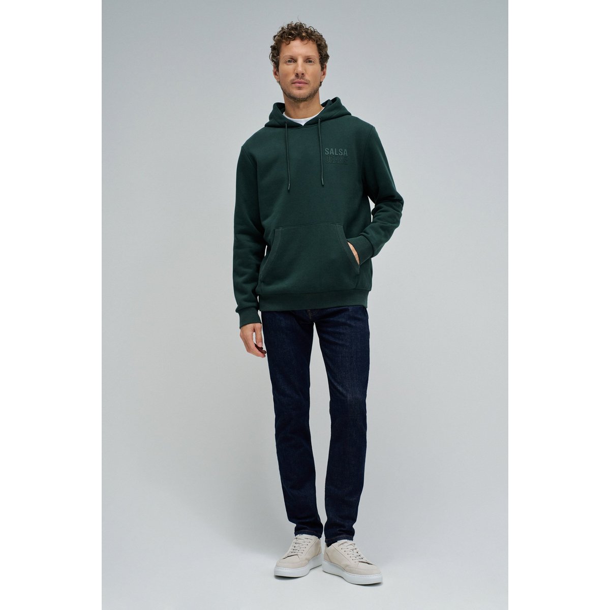 HOODIE AVEC BRANDING blanc, SALSA JEANS