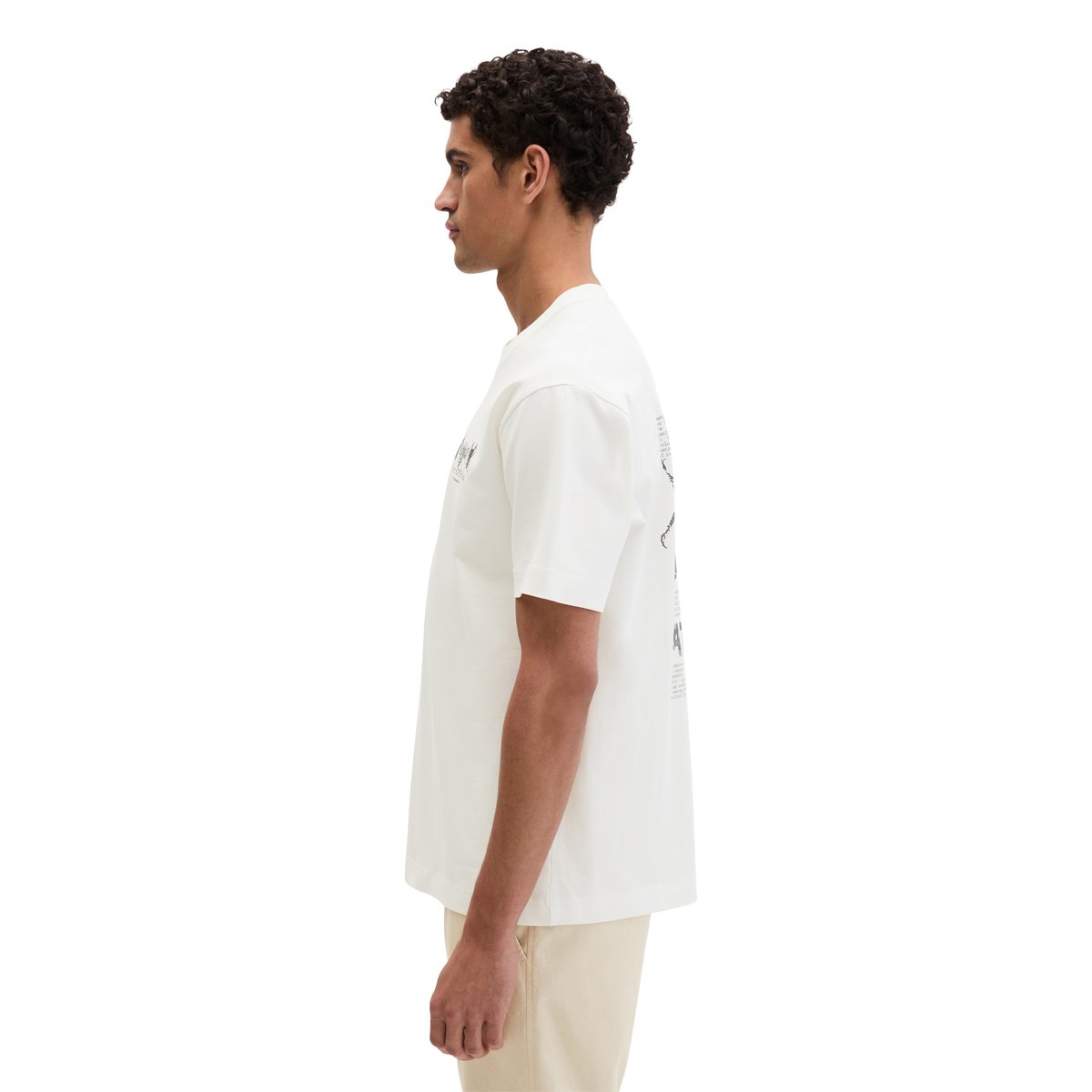 T-shirt loose avec impressions d'insectes sur les deux faces blanc naturel, MARC O'POLO