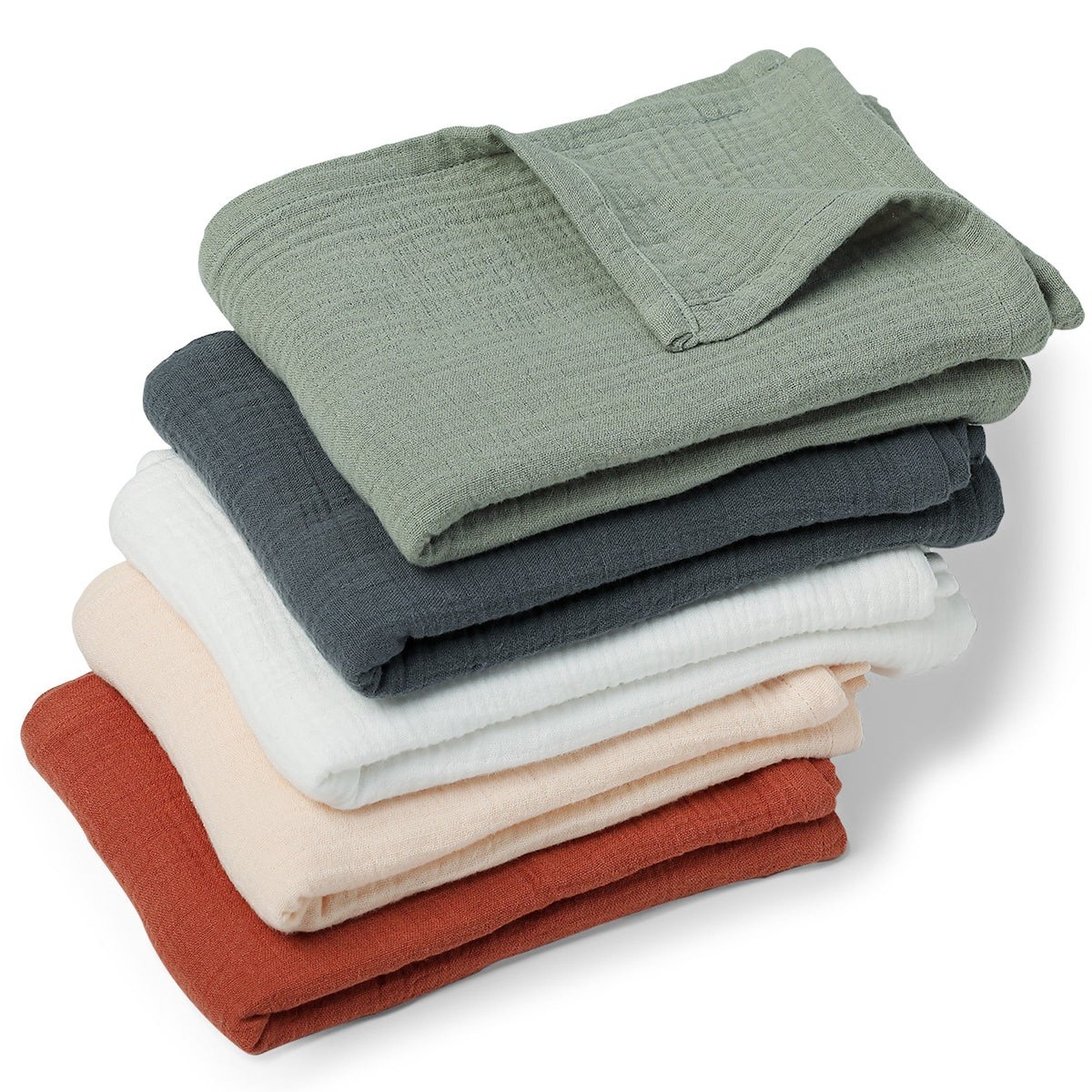 Nappe gaze de coton CARLA bleu orage, FEBRONIE