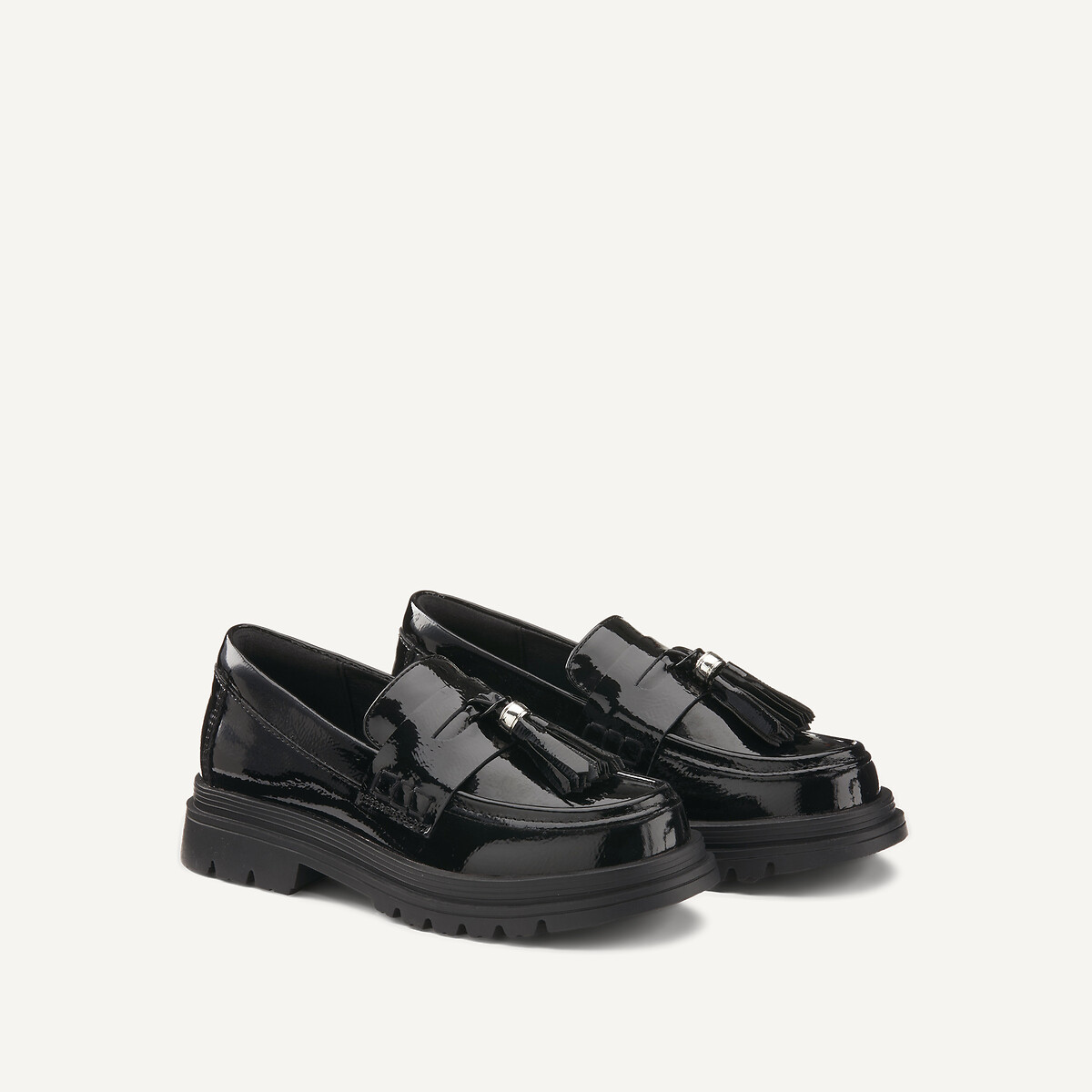 Kids Patent Chunky Sole Loafers charcoal, LA REDOUTE COLLECTIONS