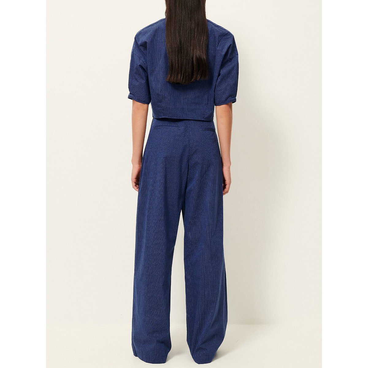 Pantalon large à fines rayures, PROVENCIA bleu rayé, SESSUN