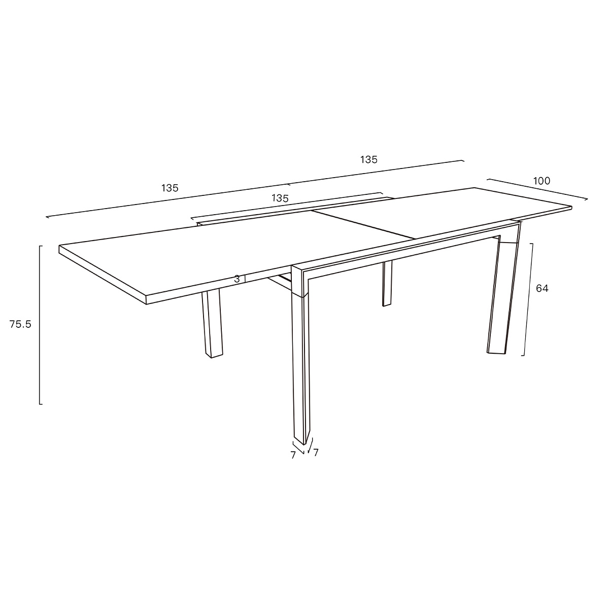 Table de jardin 6/10p en alu et verre MODULO gris, WILSA GARDEN