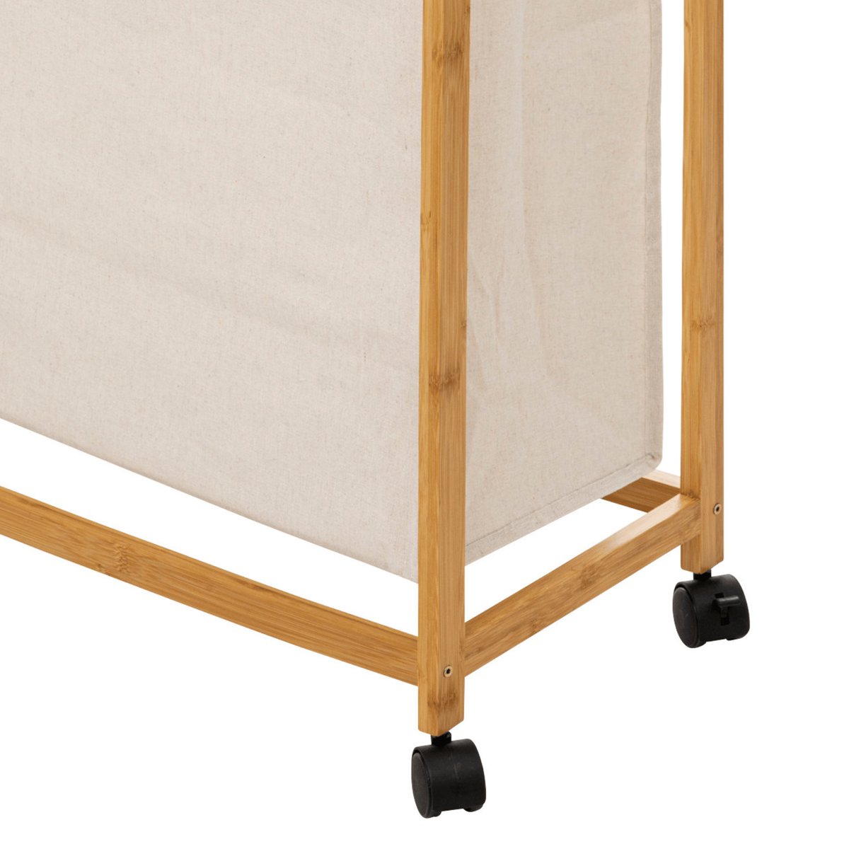 Panier à linge roulette 52L Beige TIDY BOX beige, 5FIVE SIMPLY SMART