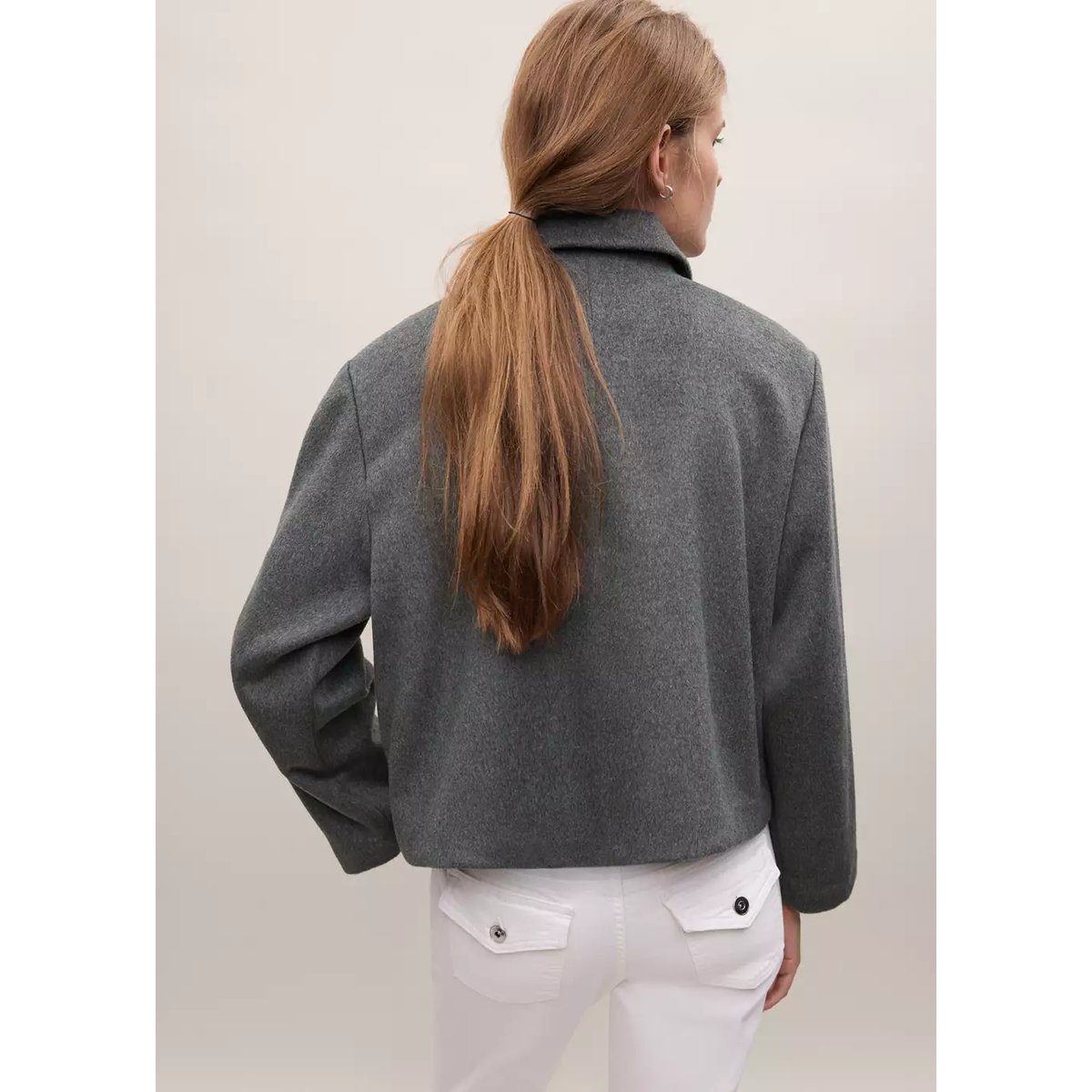 Veste déstructurée en laine gris chiné moyen, MANGO TEEN