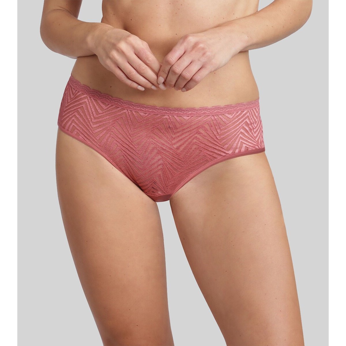 Culotte midi pizzo grafico Ideal Posture dame rose, PLAYTEX