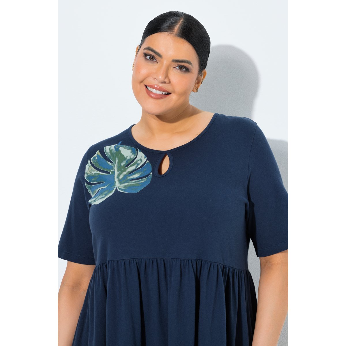 Robe maxi en jersey marine, ULLA POPKEN