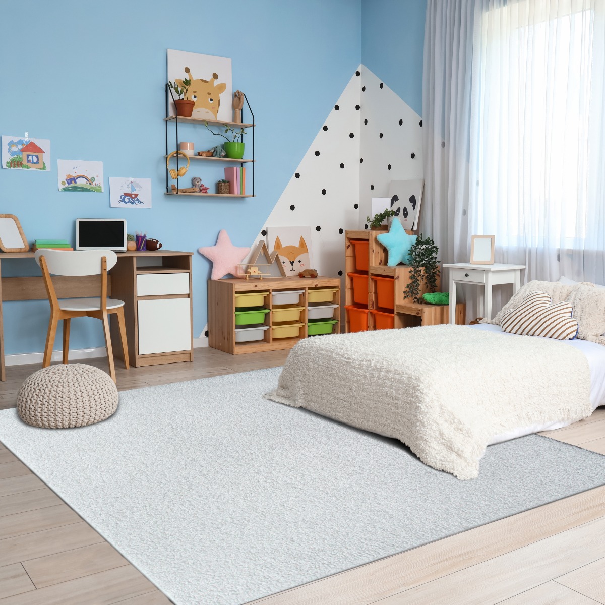 Tapis doux NOUNOURS blanc, THE DECO FACTORY