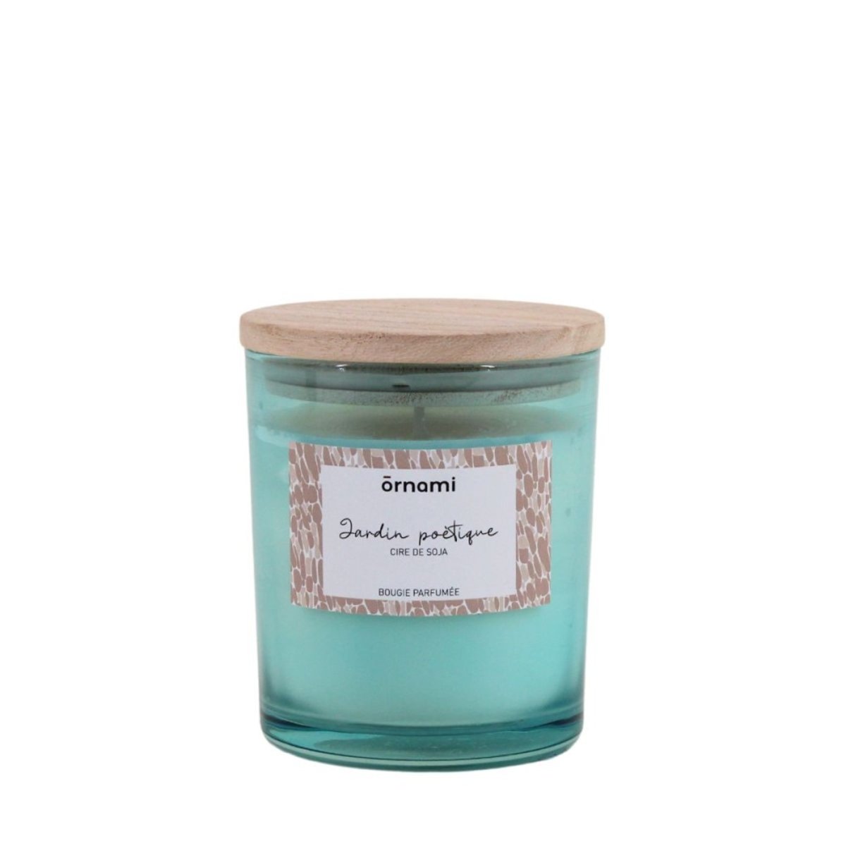 Bougie parfumée en cire de soja "jardin poétique" 280g bleu, ORNAMI