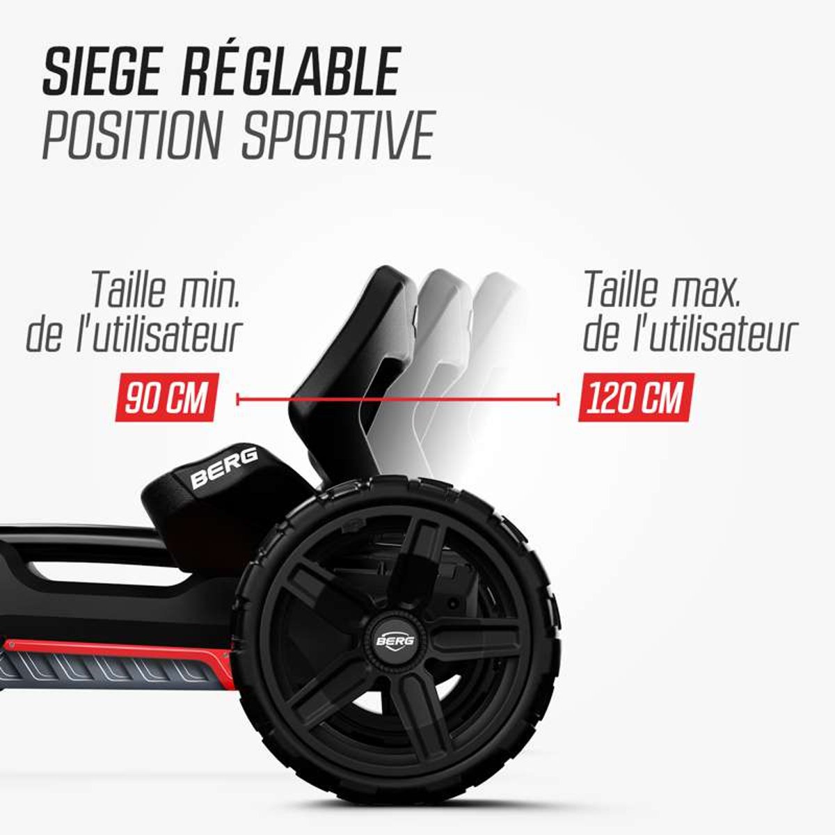 Kart à Pédales pour Enfants, 2+ Ans, Reppy Rebel Noir black, BERG TOYS