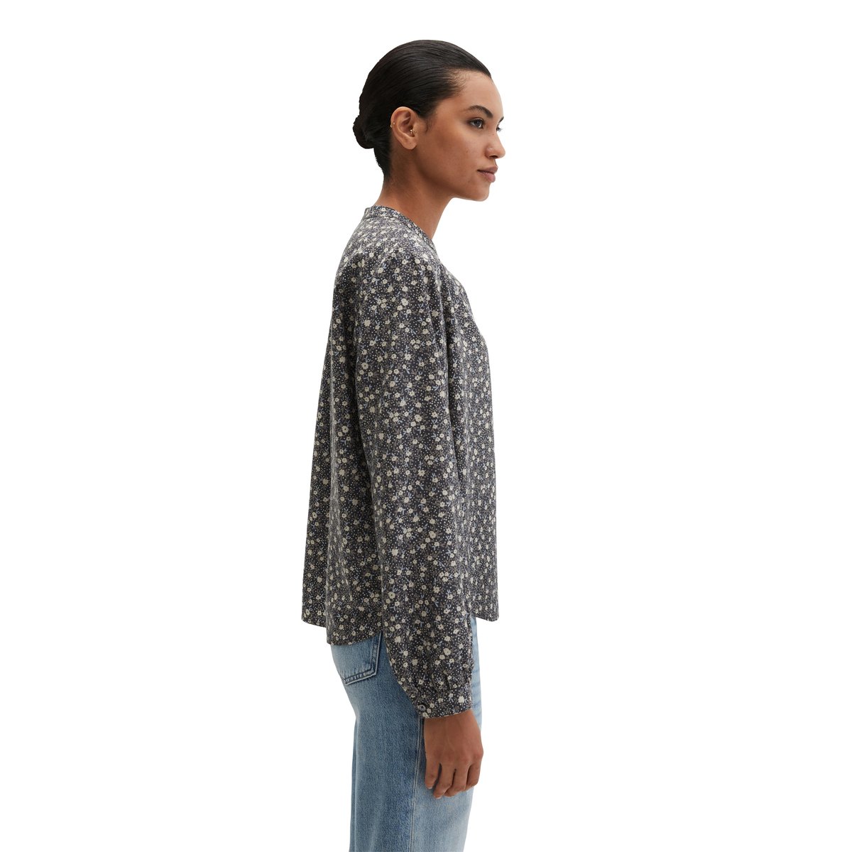 Blouse imprimée regular en TENCEL™ Lyocell gris, MARC O'POLO