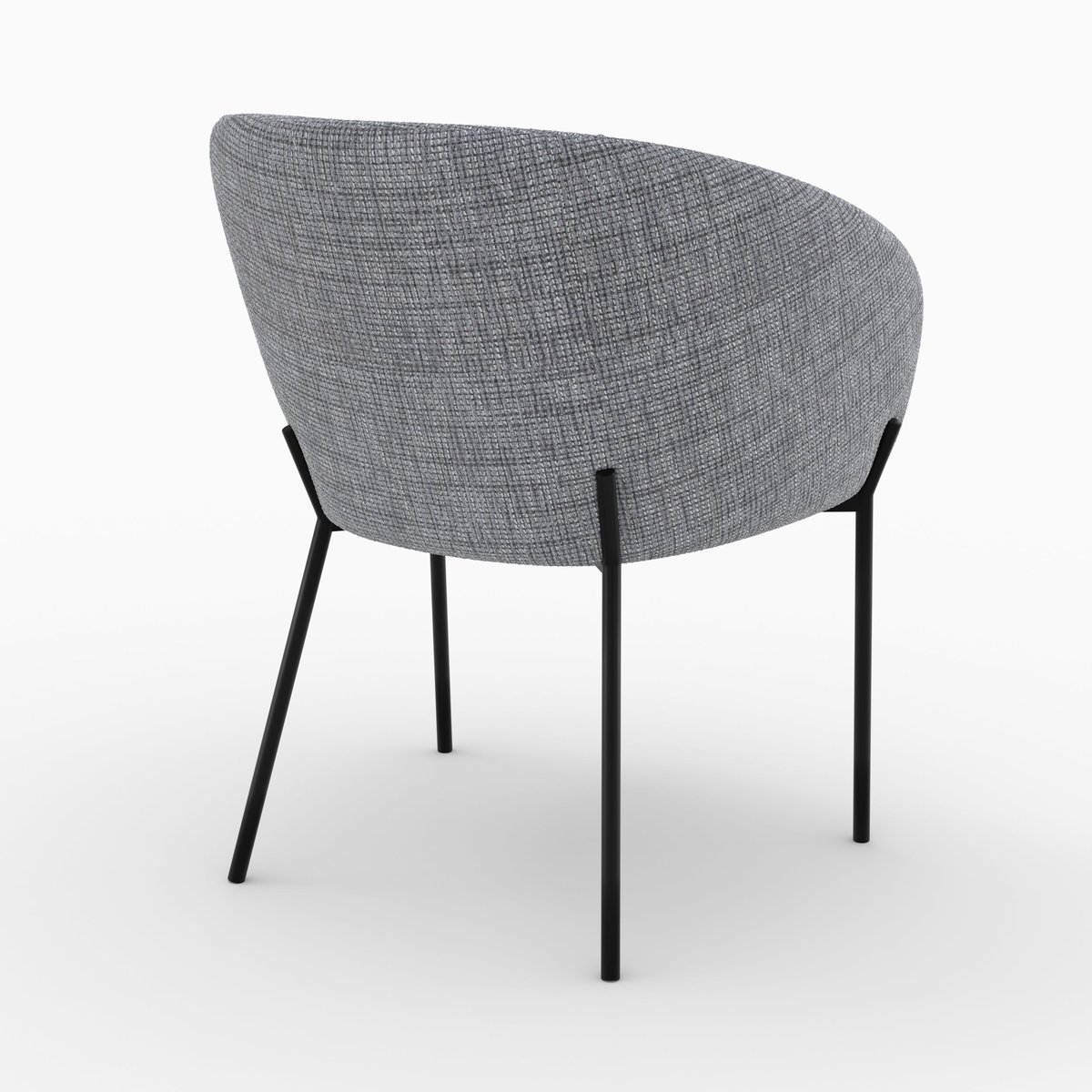 Chaise en tissu - ANDY gris chiné, MAISON PAVANE