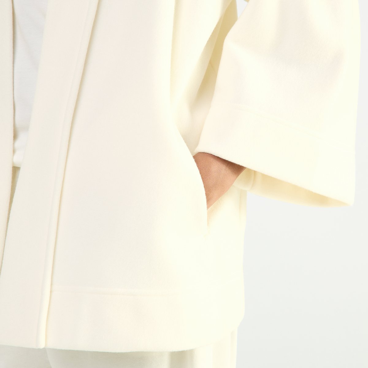 Poncho col kimono en polaire SILENCE lait, LAURENCE TAVERNIER