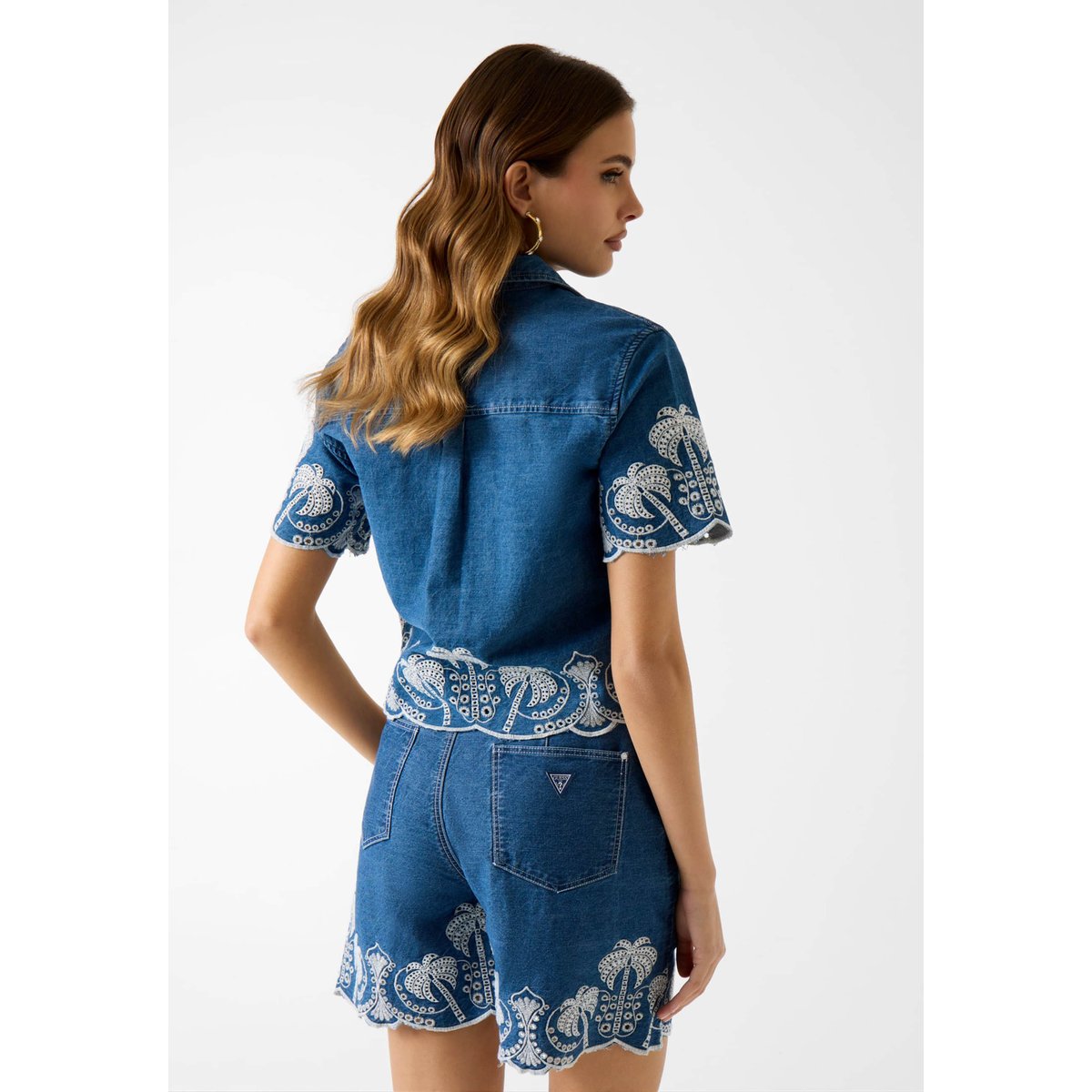 Chemise Brodée bleu, GUESS