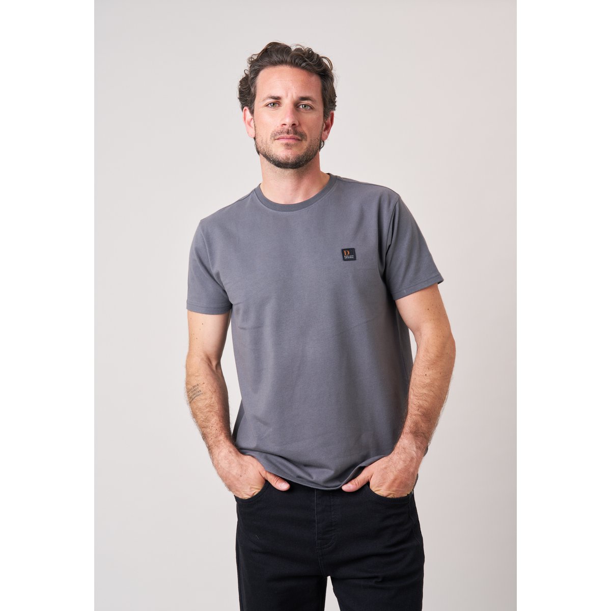 T-shirt homme en coton COASUN gris foncé, DEELUXE