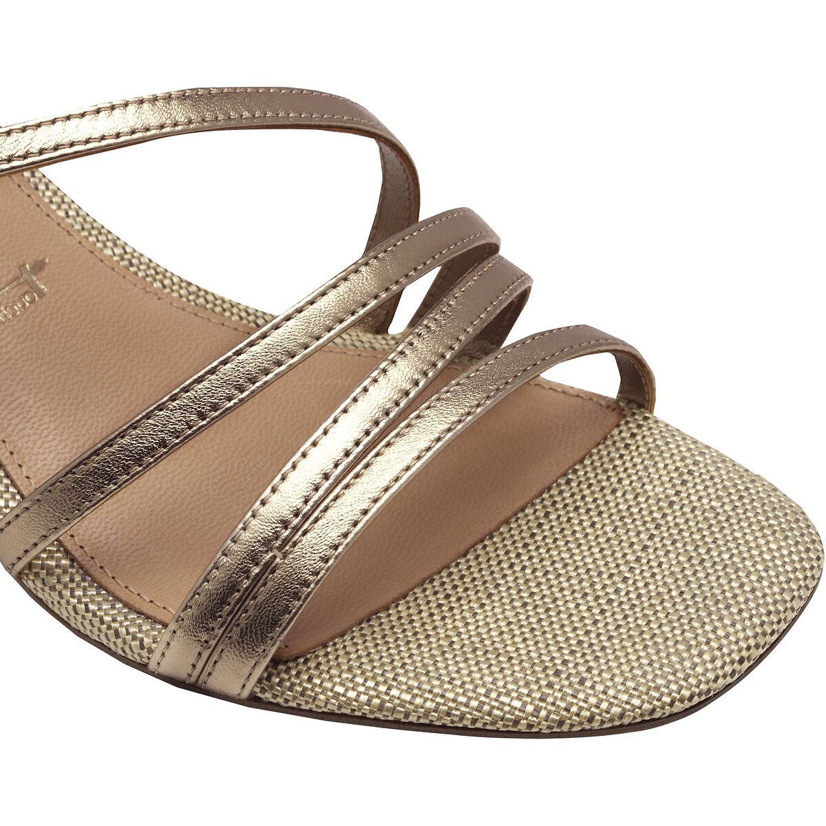 Sandalen met hak, in leer brons, TAMARIS