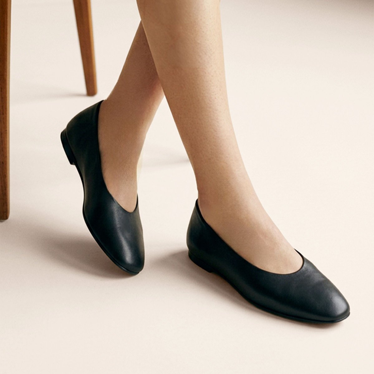 Ballerines souples Paola cuir noir, JULES & JENN