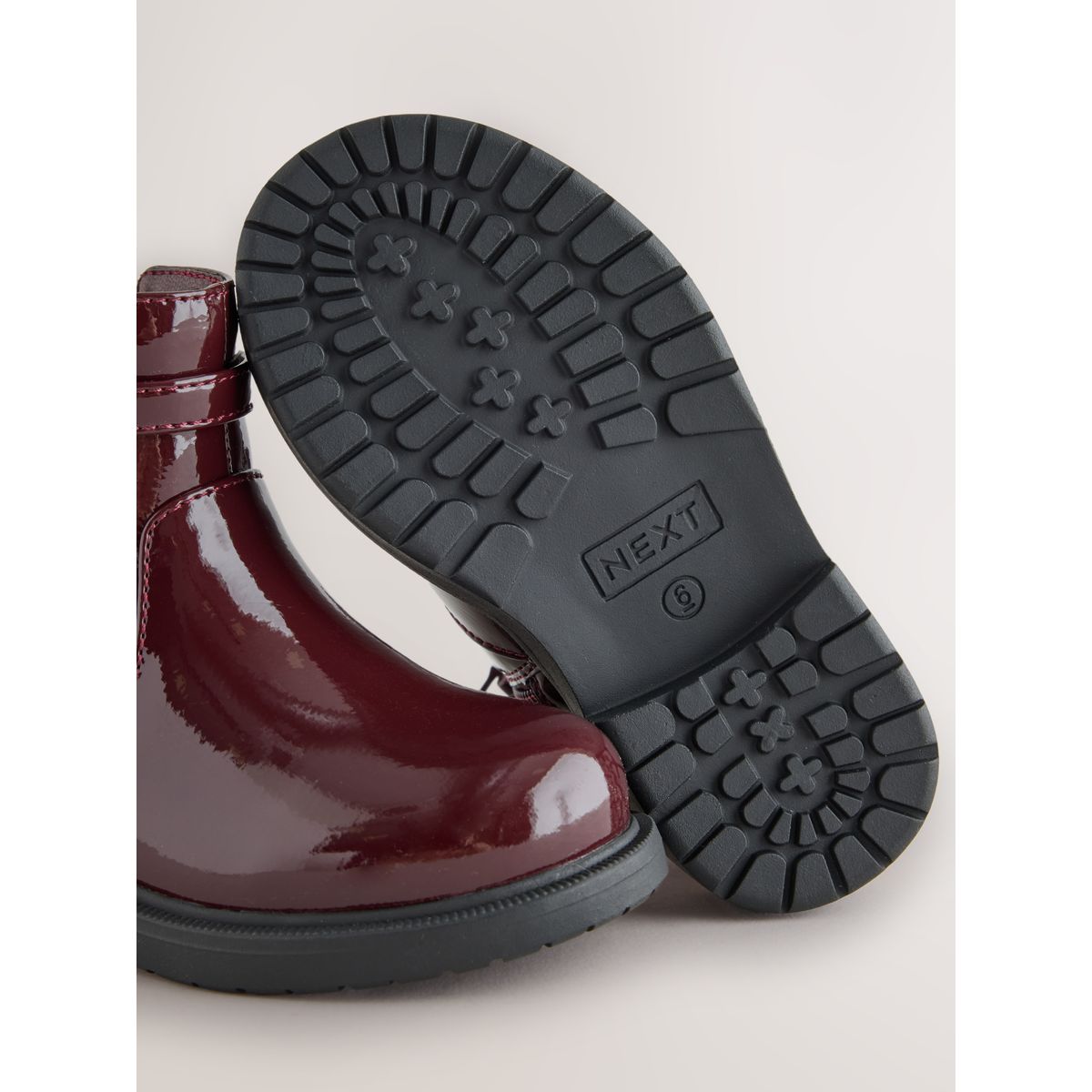 Bottines rouge bourgogne verni, NEXT