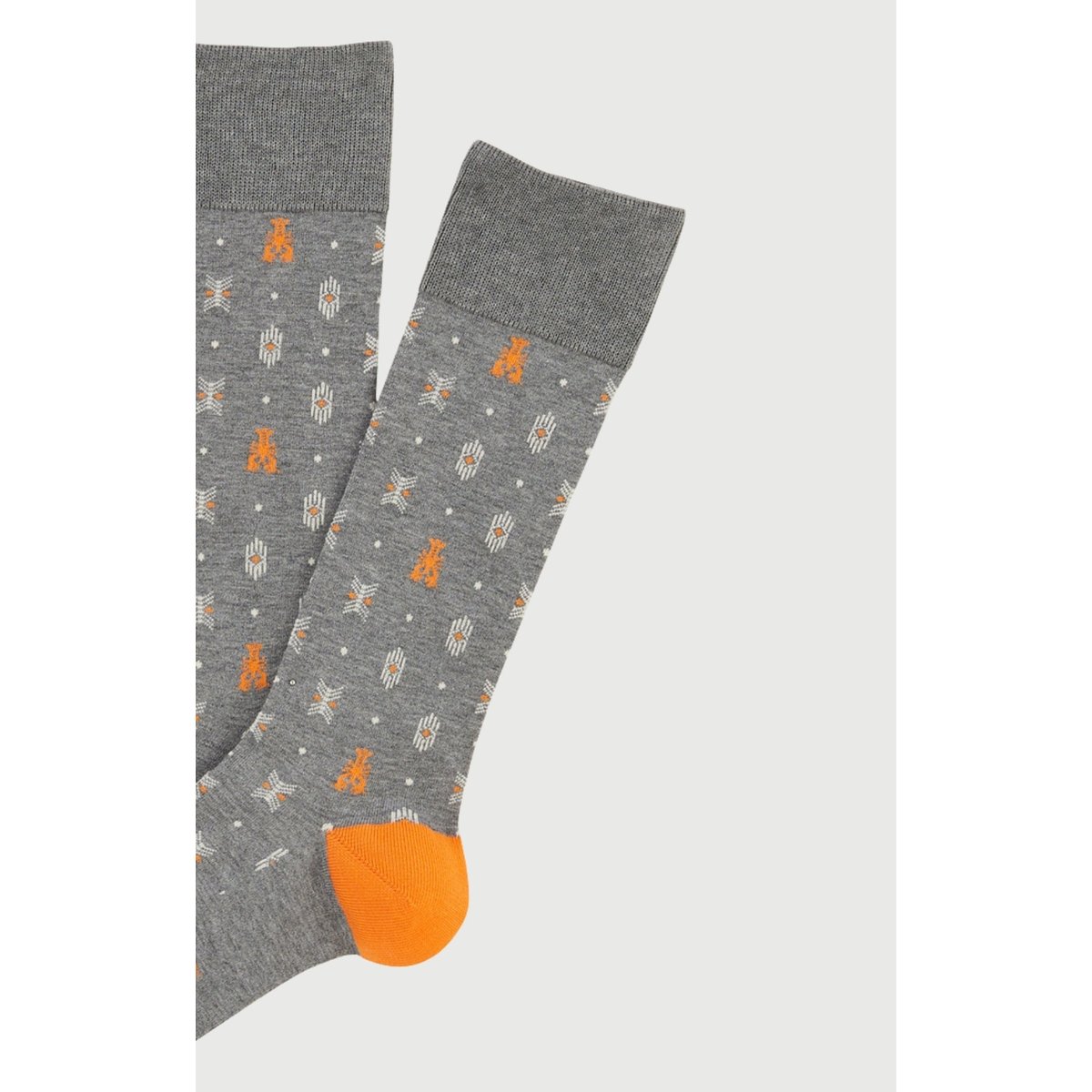 Chaussettes en coton imprimé Pince sans rire gris, ARTHUR