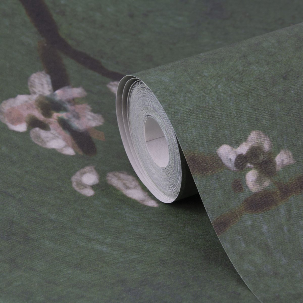 Papier peint panoramique fleuri Cerisiers japonais de printemps vert, ART FOR THE HOME