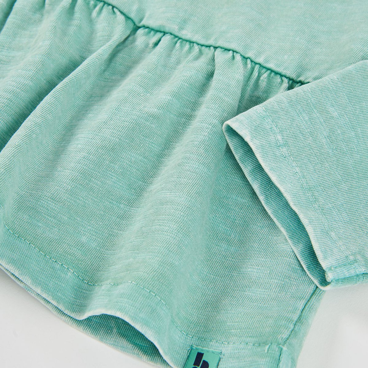 T-shirt fille en maille avec volant vert, BOBOLI
