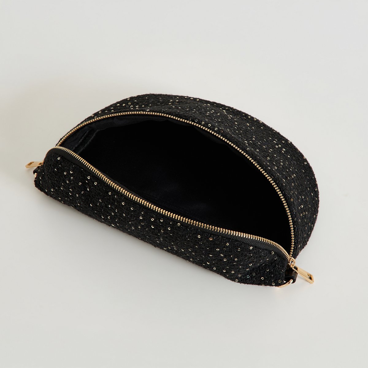 Sac banane en tissu pailleté noir, GRAIN DE MALICE