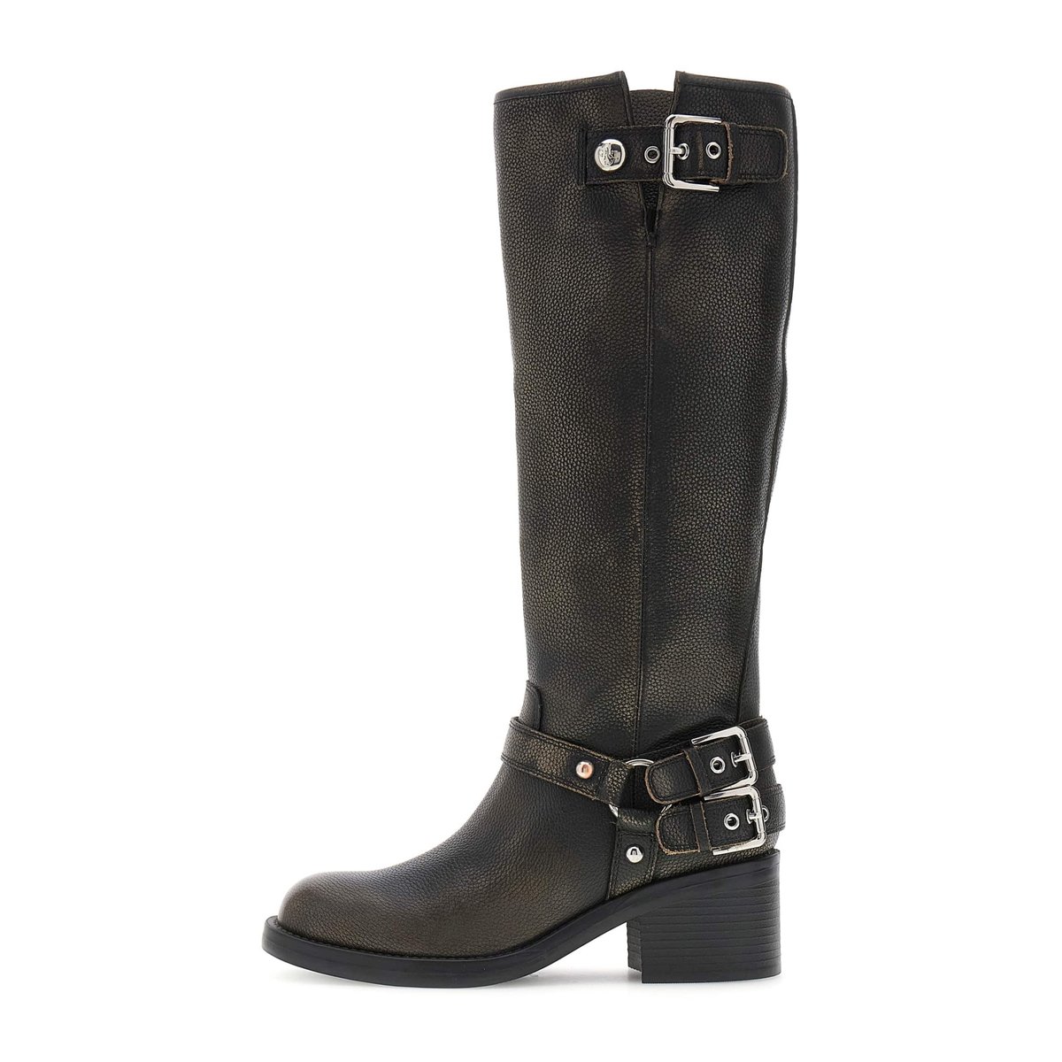 Bottes Matley En Cuir Véritable noir, GUESS