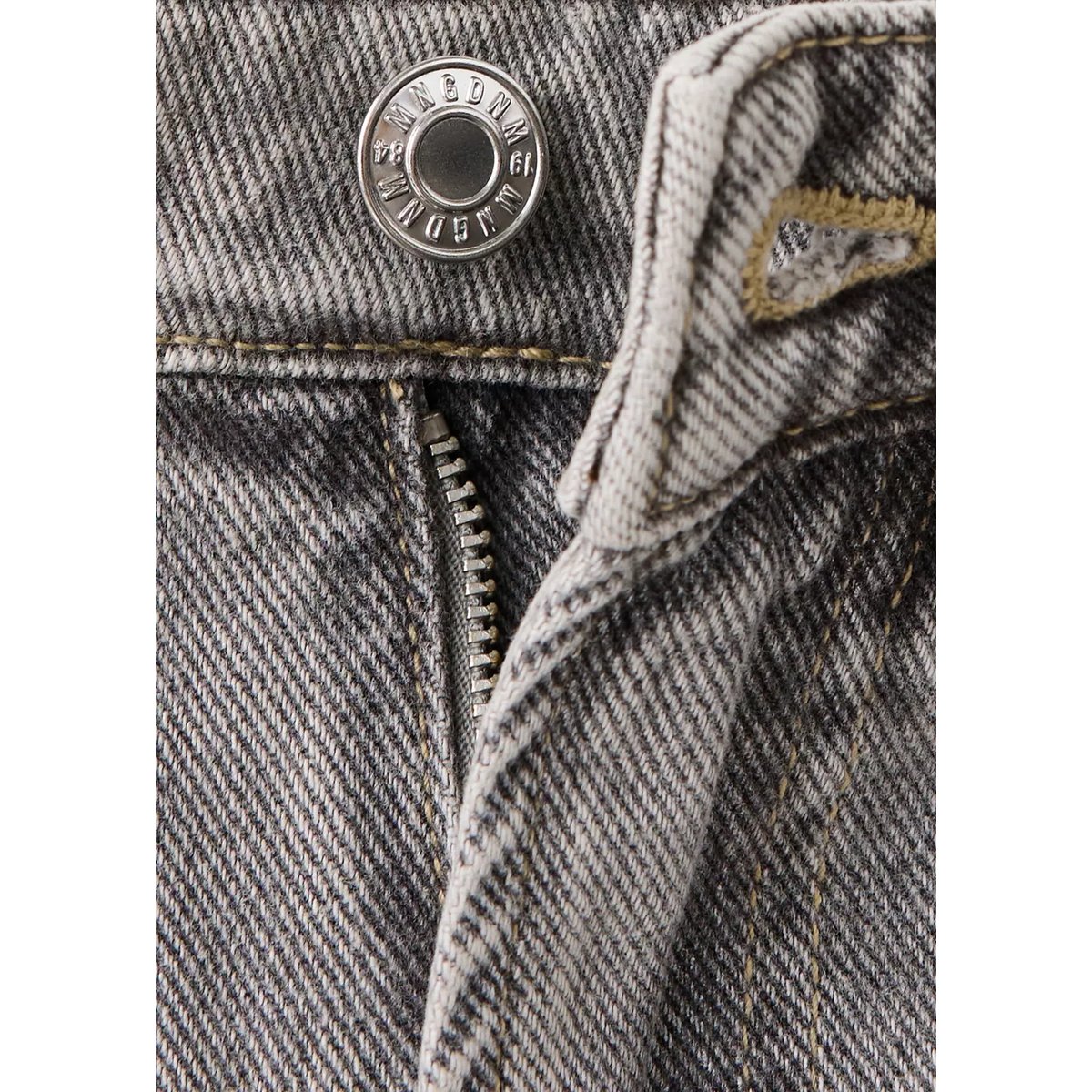 Jean taille haute gris denim, MANGO