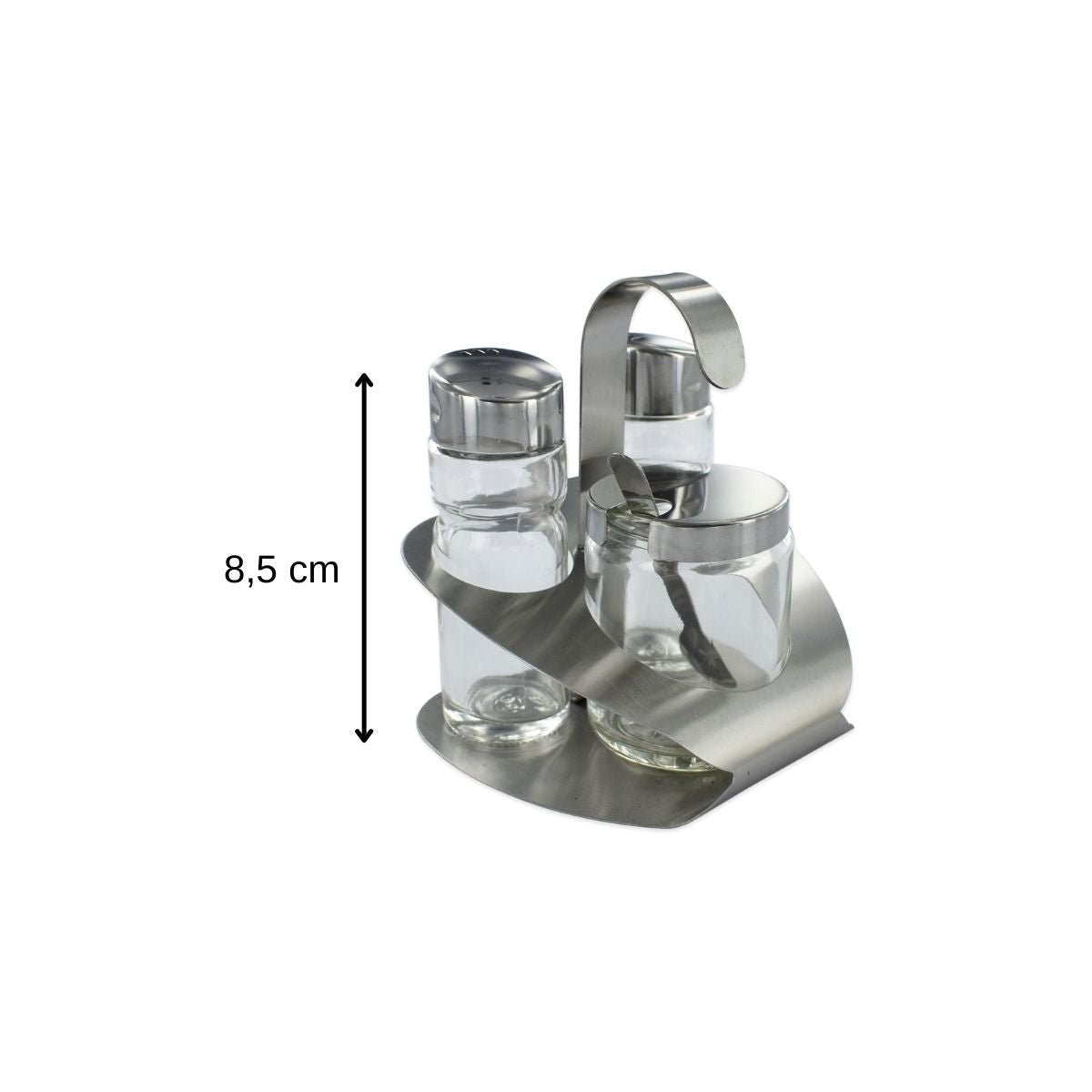 Set de 6 ustensiles de cuisine ensemble de sel et poivre BASIC inox|transparent, FACKELMANN