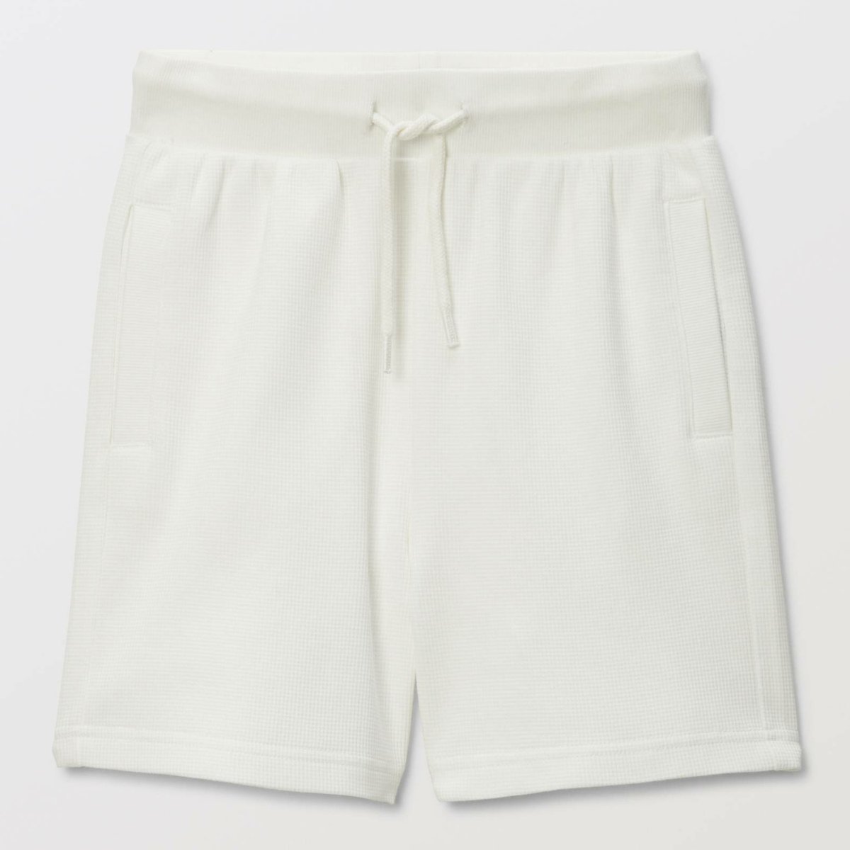 Short en nid d'abeille uni en coton BIO GOTS ecru, MONOPRIX