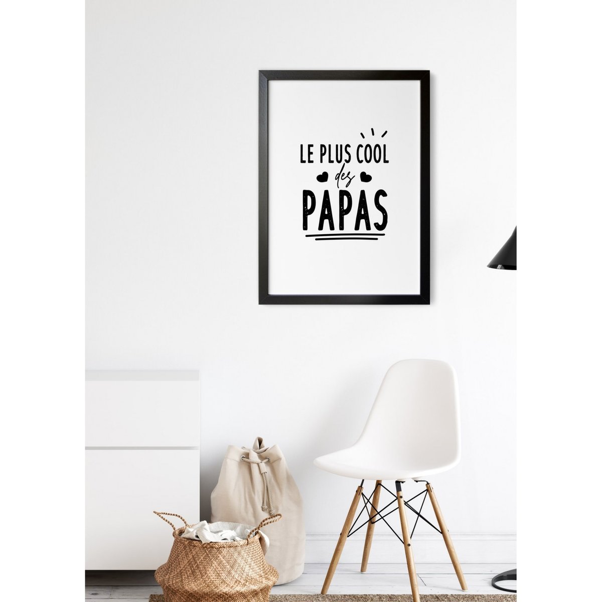 Affiche 'Le plus cool des papas' blanc, L'AFFICHERIE