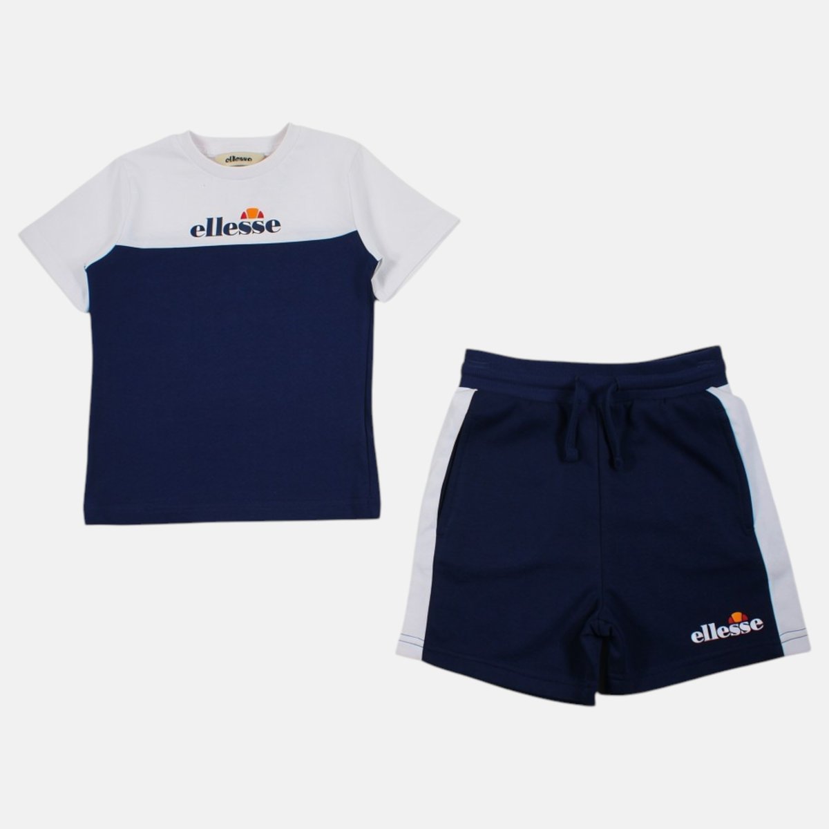 Ensemble t-shirt manches courtes et short BLOCK bleu marine, ELLESSE
