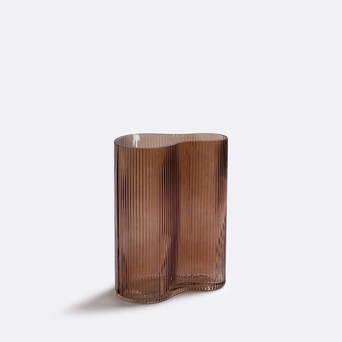 Anija 21cm High Ribbed Smoked Glass Vase amber, LA REDOUTE INTERIEURS