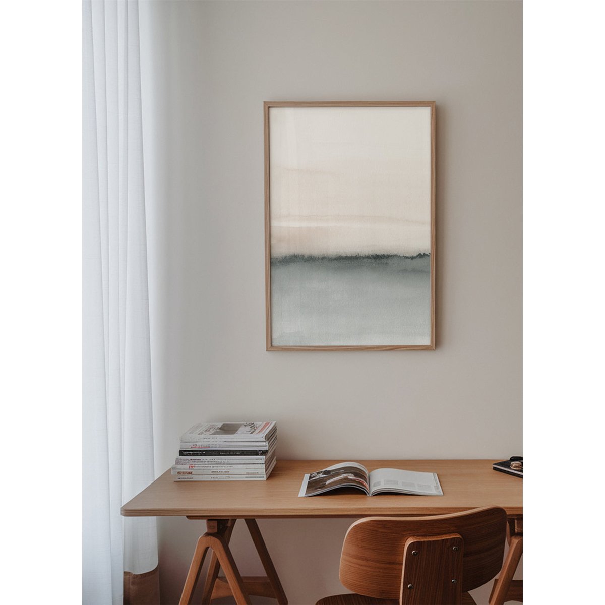 Affiche avec tableau décoratif, 50 x 70 cm beige, HANNUN