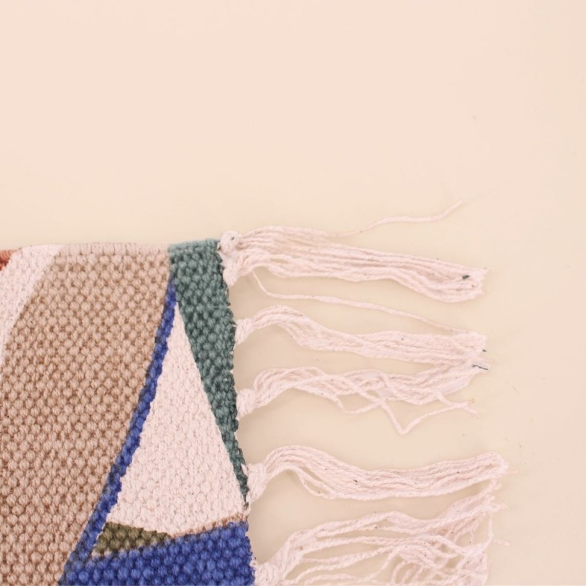 Tapis imprimé avec franges 110x60cm blanc, ORNAMI