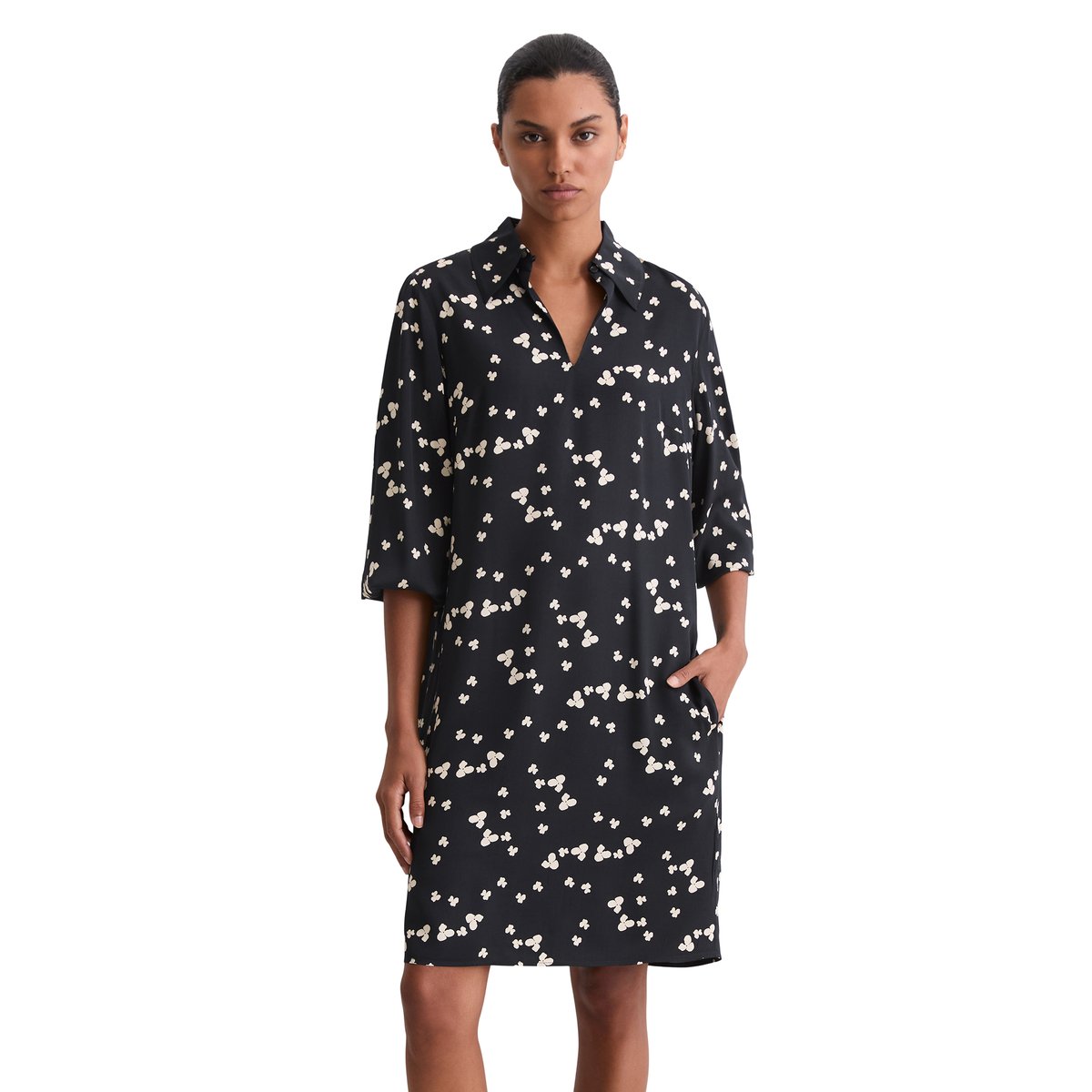 Robe imprimée loose en LENZING™ ECOVERO™ bleu foncé, MARC O'POLO