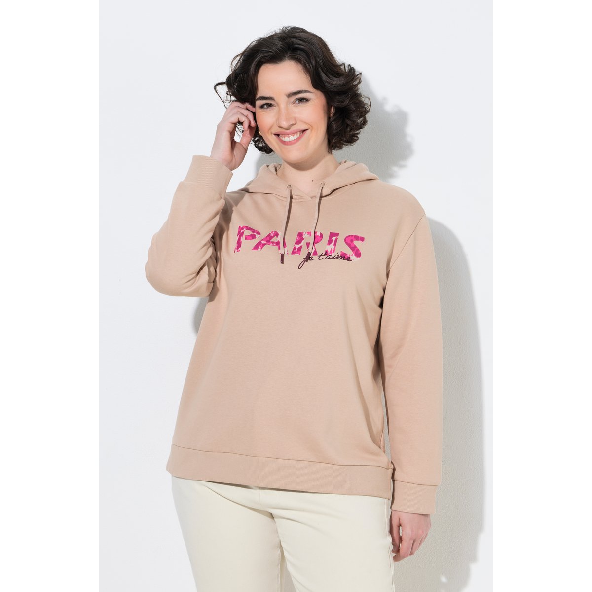Sweat-shirt à capuche marron clair, ULLA POPKEN