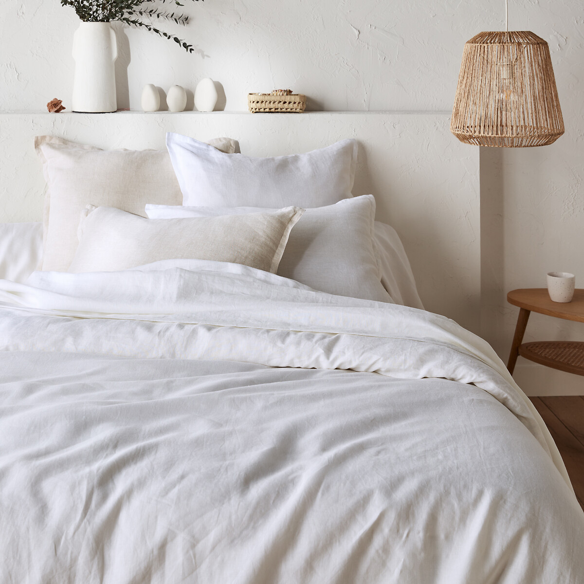 Linot Washed Linen Pillowcase white, LA REDOUTE INTERIEURS