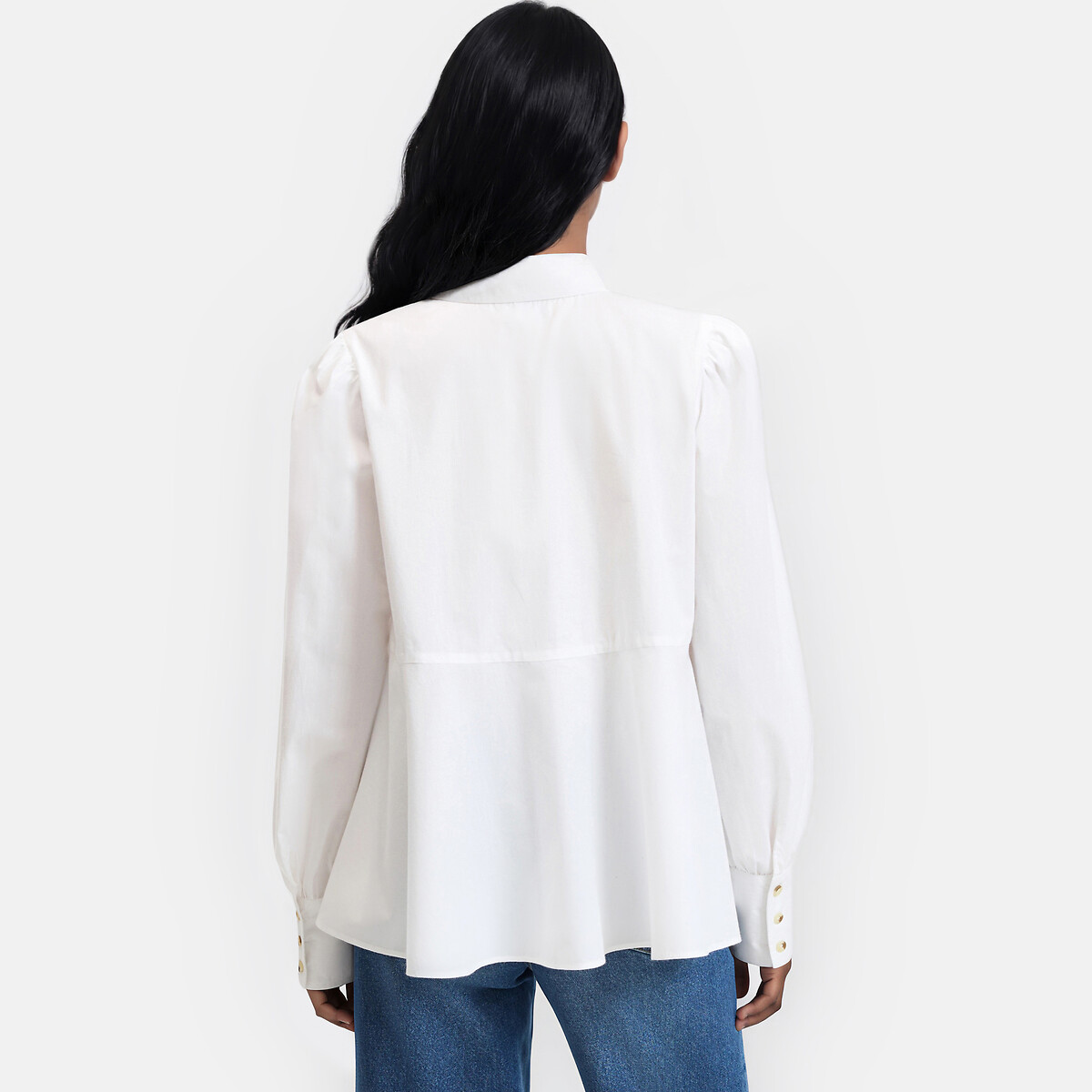 Chemise évasée, manches longues blanc, LA REDOUTE COLLECTIONS